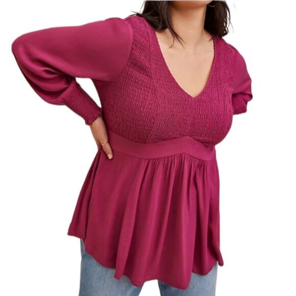 TORRID Plus Size NEW Gauze Babydoll LongSleeve  Tunic 1X - Picture 1 of 11